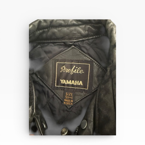 Yamaha Double Riders Womens Black Leather Motorcycle Jacket Sz Small - Picture 12 of 15